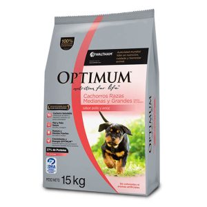 OPTIMUM Cachorro Raza Mediana y Grande x 3 y 15 kg
